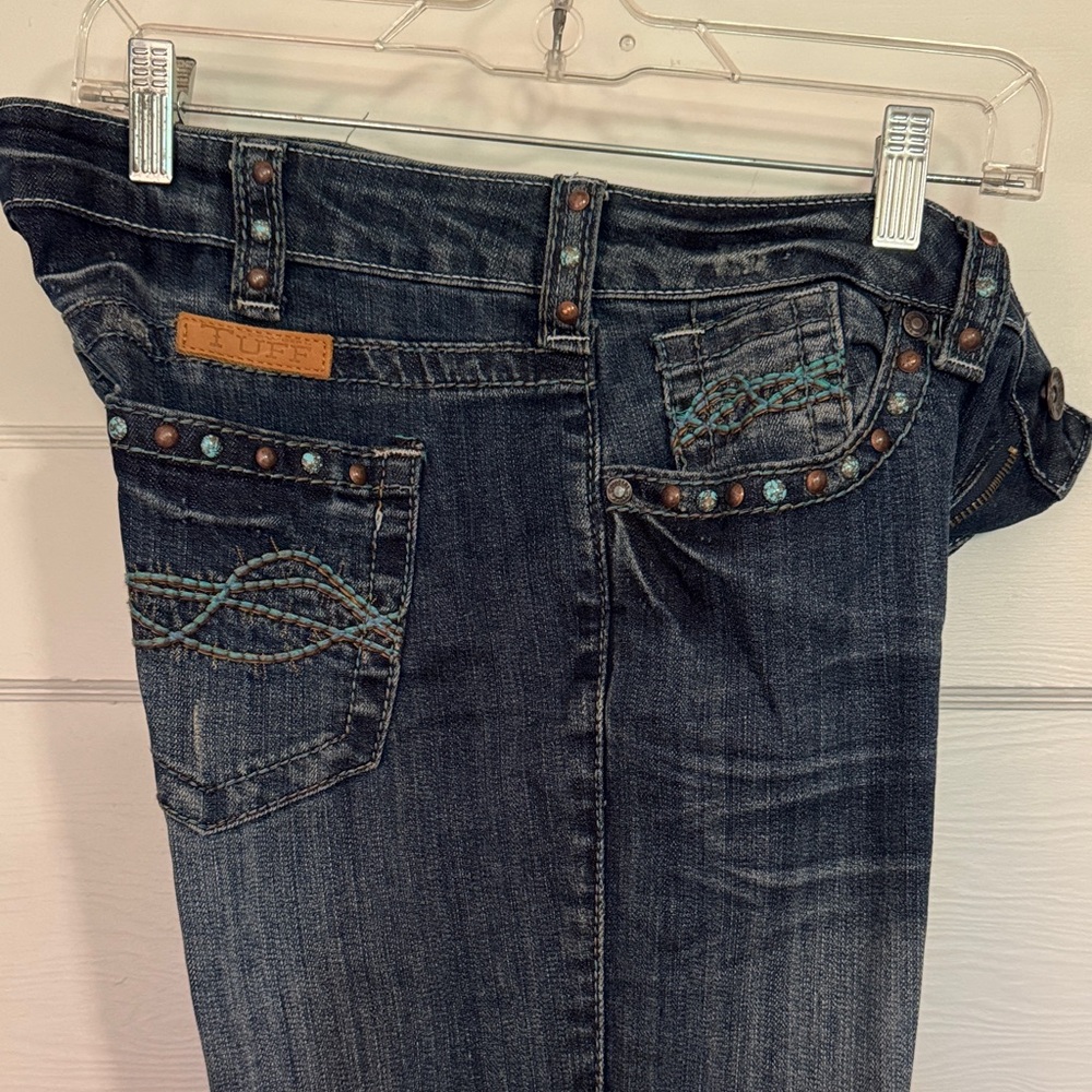 Women's Cowgirl Tuff Co Blue Jeans with Embroidered Details